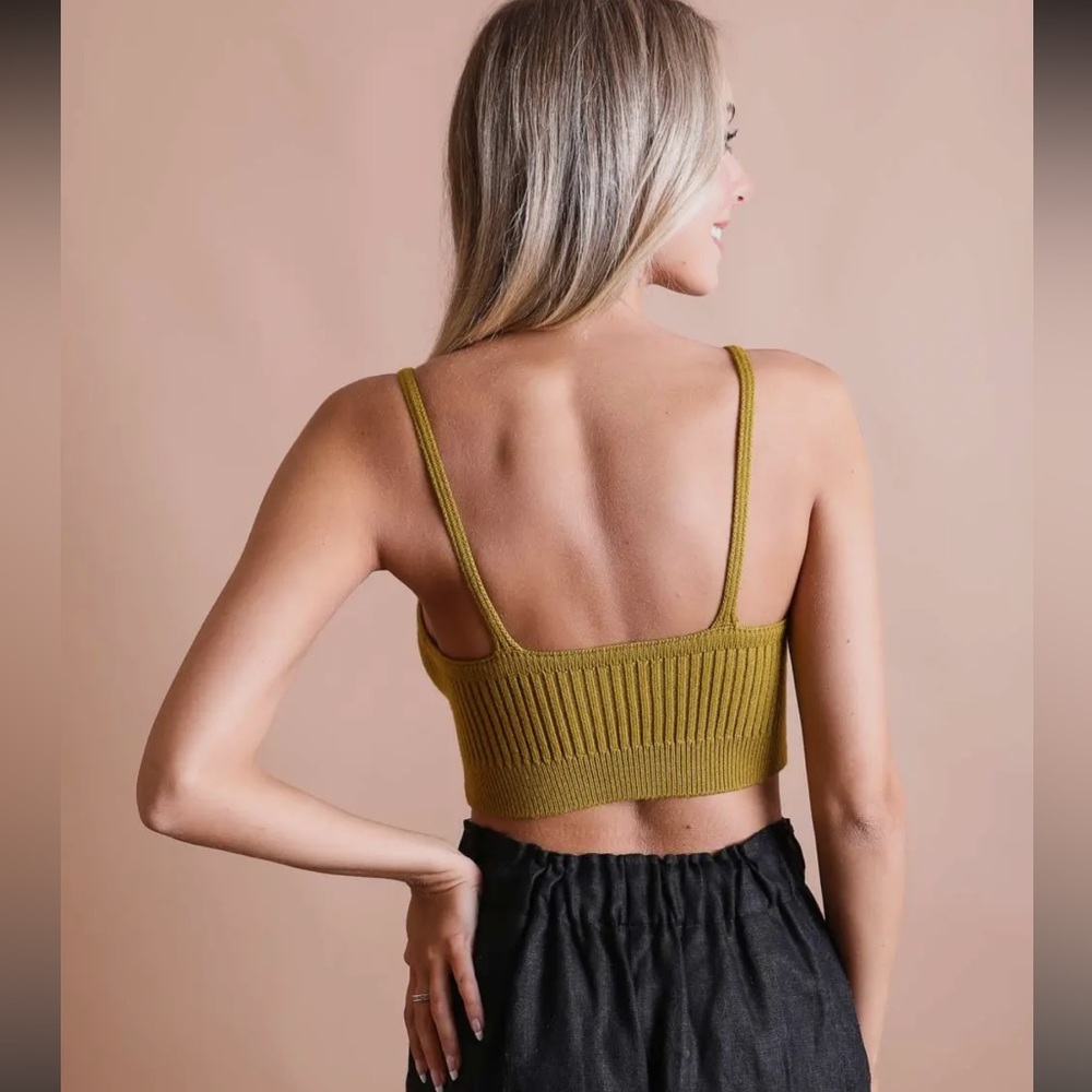 Comfy Ribbed Knit Lounge Brami Top - Picture 4 of 6